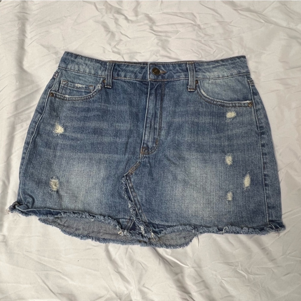 Rewash Women’s Mini Jean Skirt Distressed Size 10/29